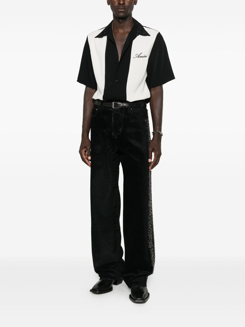 AMIRI floral-collar panelled shirt outlook