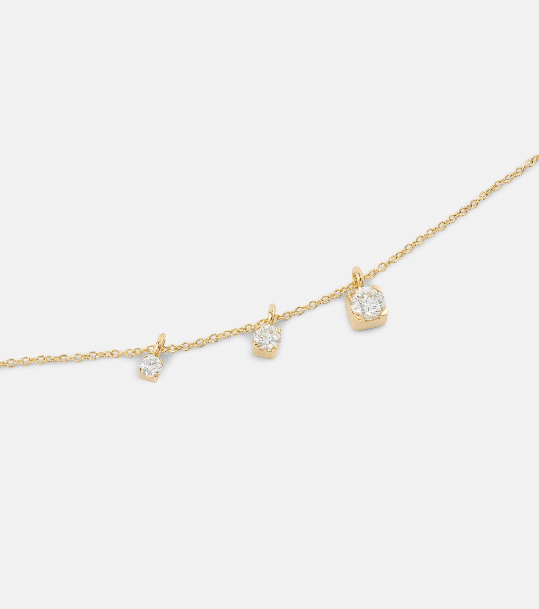 18kt gold necklace with diamonds - 6