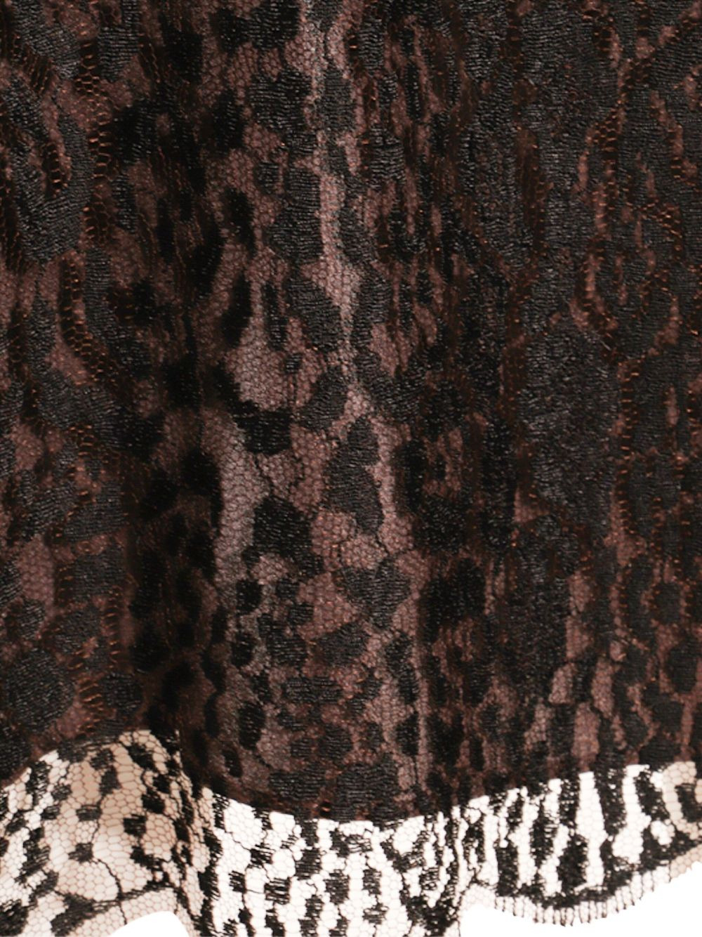 leopard-print lace skirt - 3