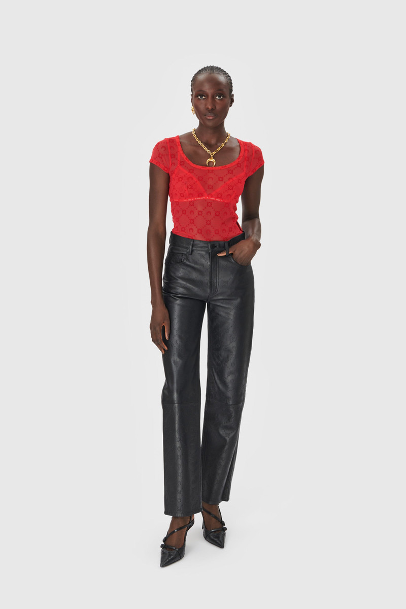 Marine Serre Moonogram Mesh Flock Fitted Top outlook