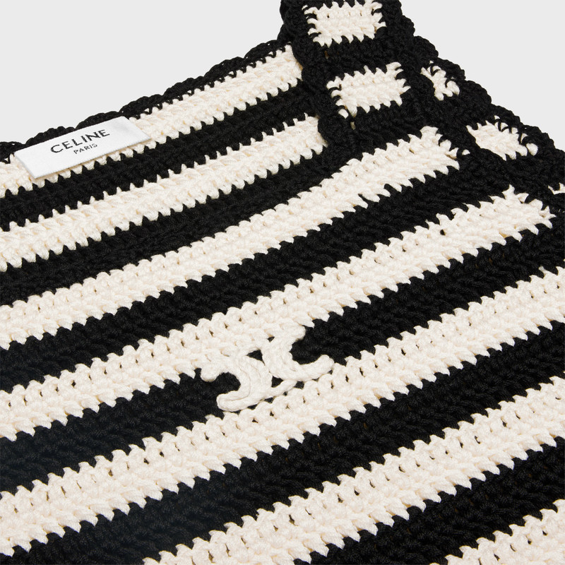 triomphe striped crop top in crocheted cotton 3