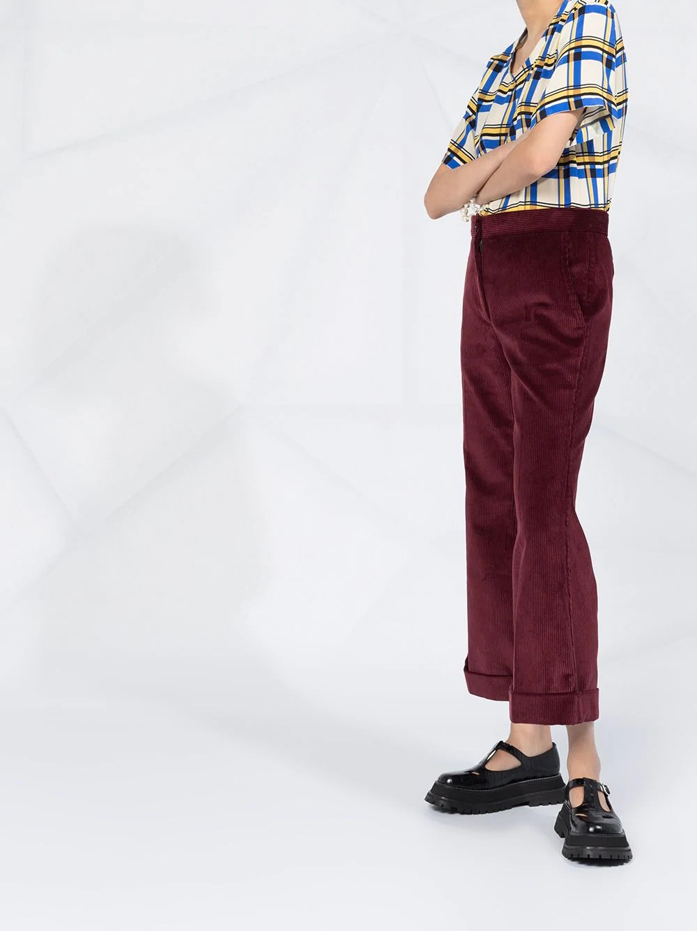 cropped corduroy trousers - 4