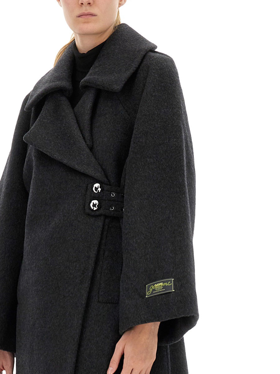 Ganni Women Wool Coat - 4