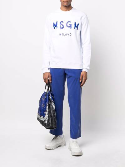 MSGM logo-print cotton sweatshirt outlook