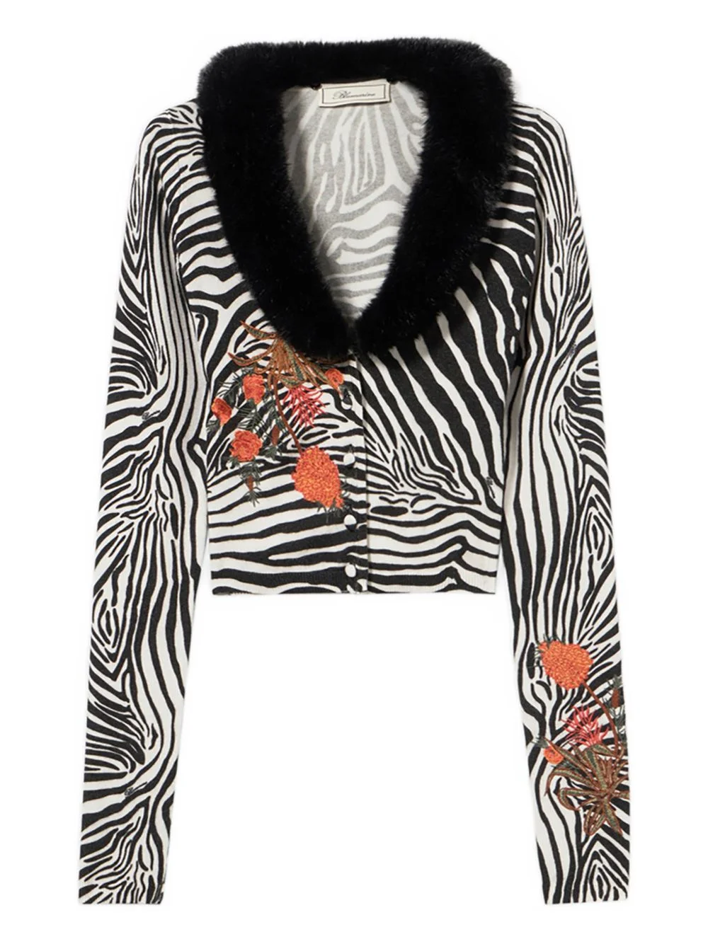 zebra-pattern cardigan - 1