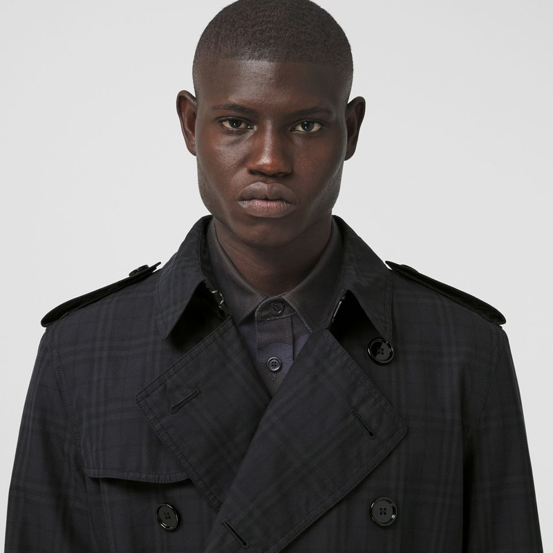 Check Cotton Trench Coat 3