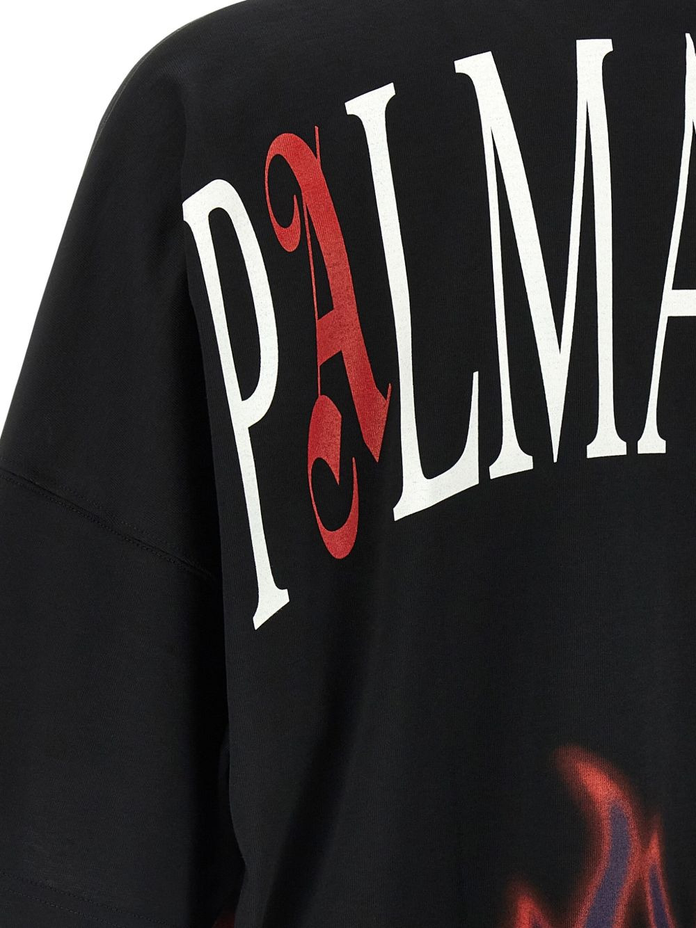 flame-print crew-neck T-shirt - 4