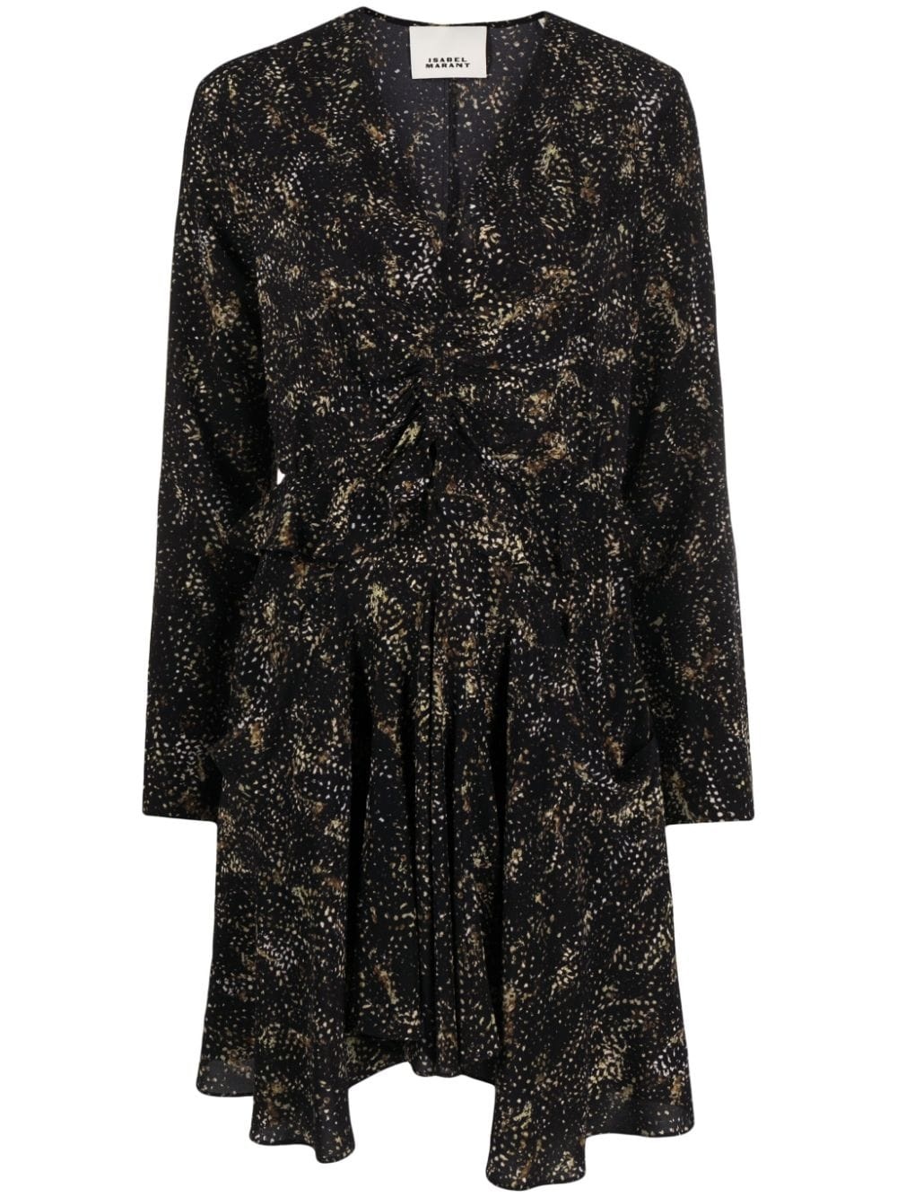 V-neck printed silk dress - 1