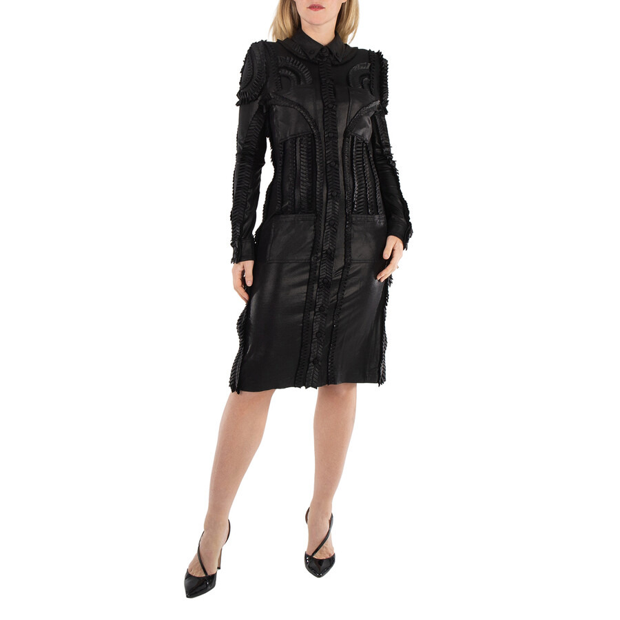 Burberry Detail Pleated Stretch Jersey Shirt Dress - 3