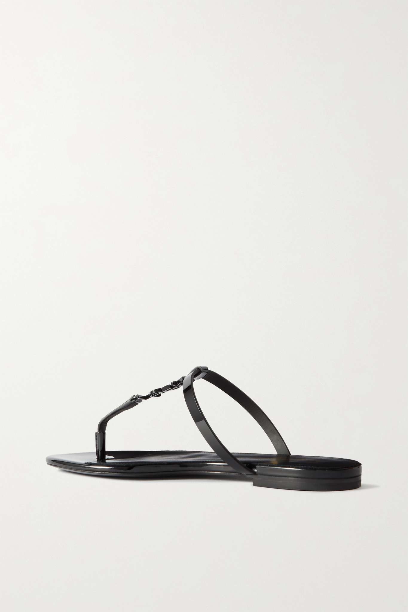 Cassandra logo-embellished patent-leather sandals - 3