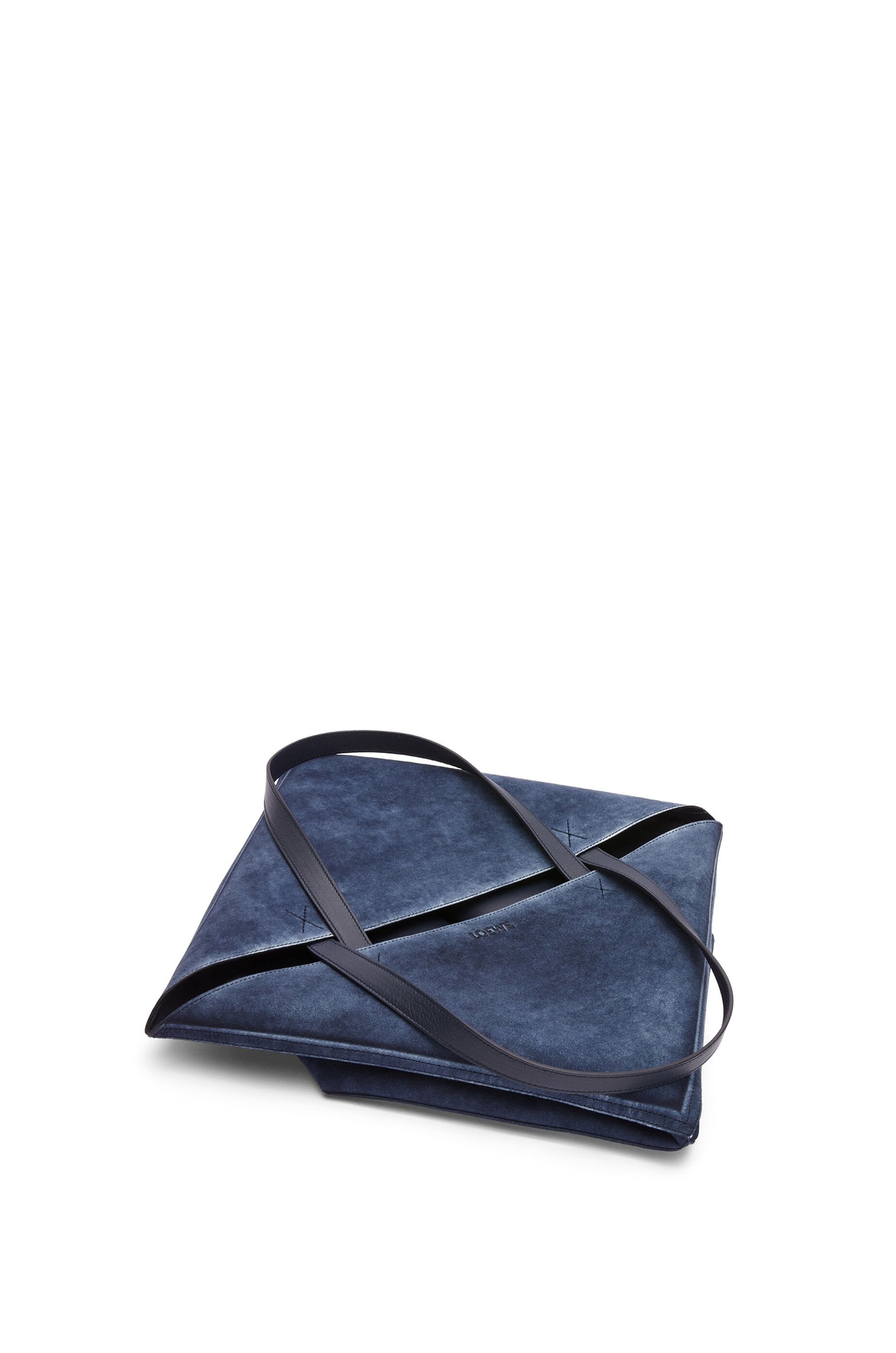 Large Puzzle Fold Tote in suede calfskin - 5