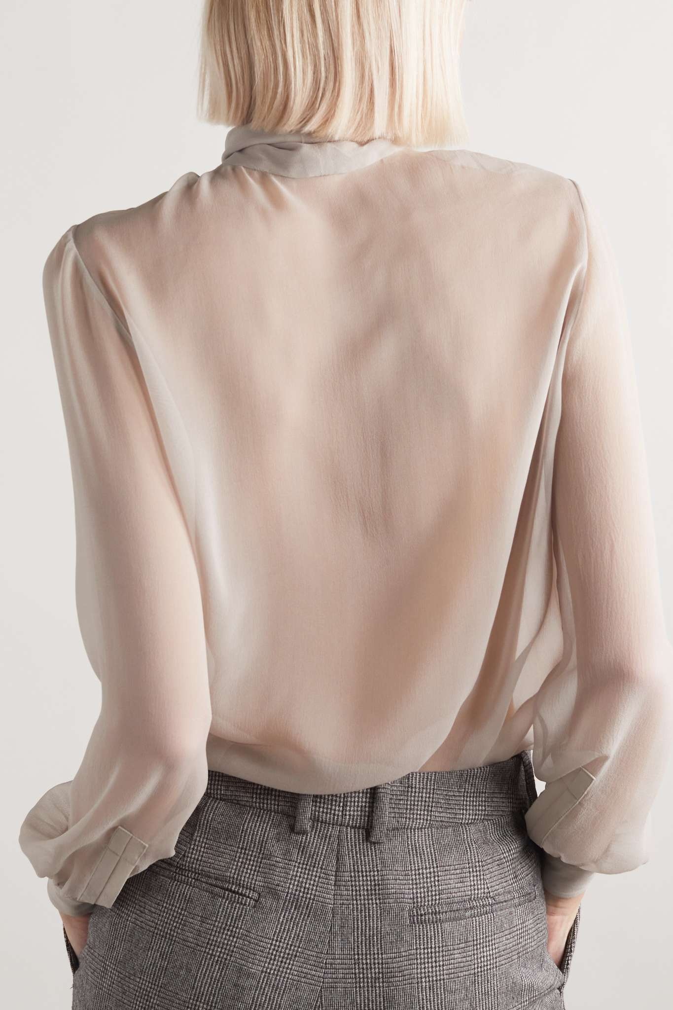 Tie-detailed silk-chiffon blouse - 3