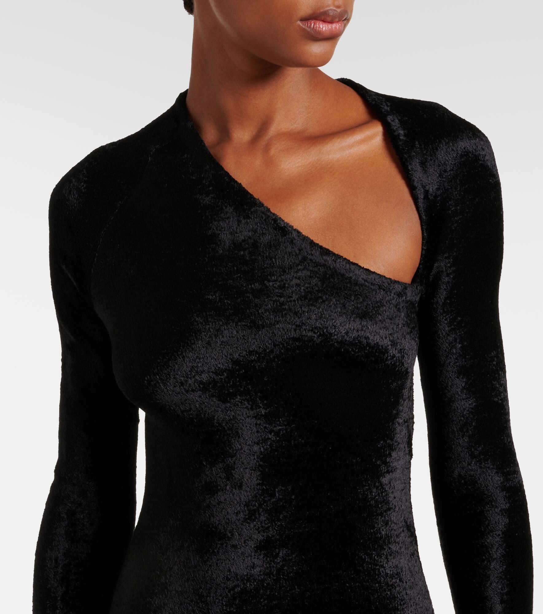 Velvet midi dress - 4