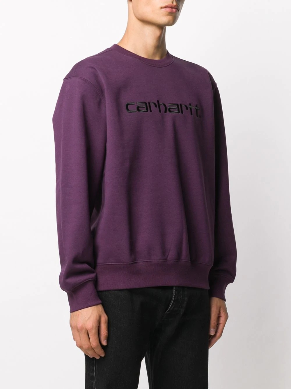 long-sleeved embroidered logo jumper - 3