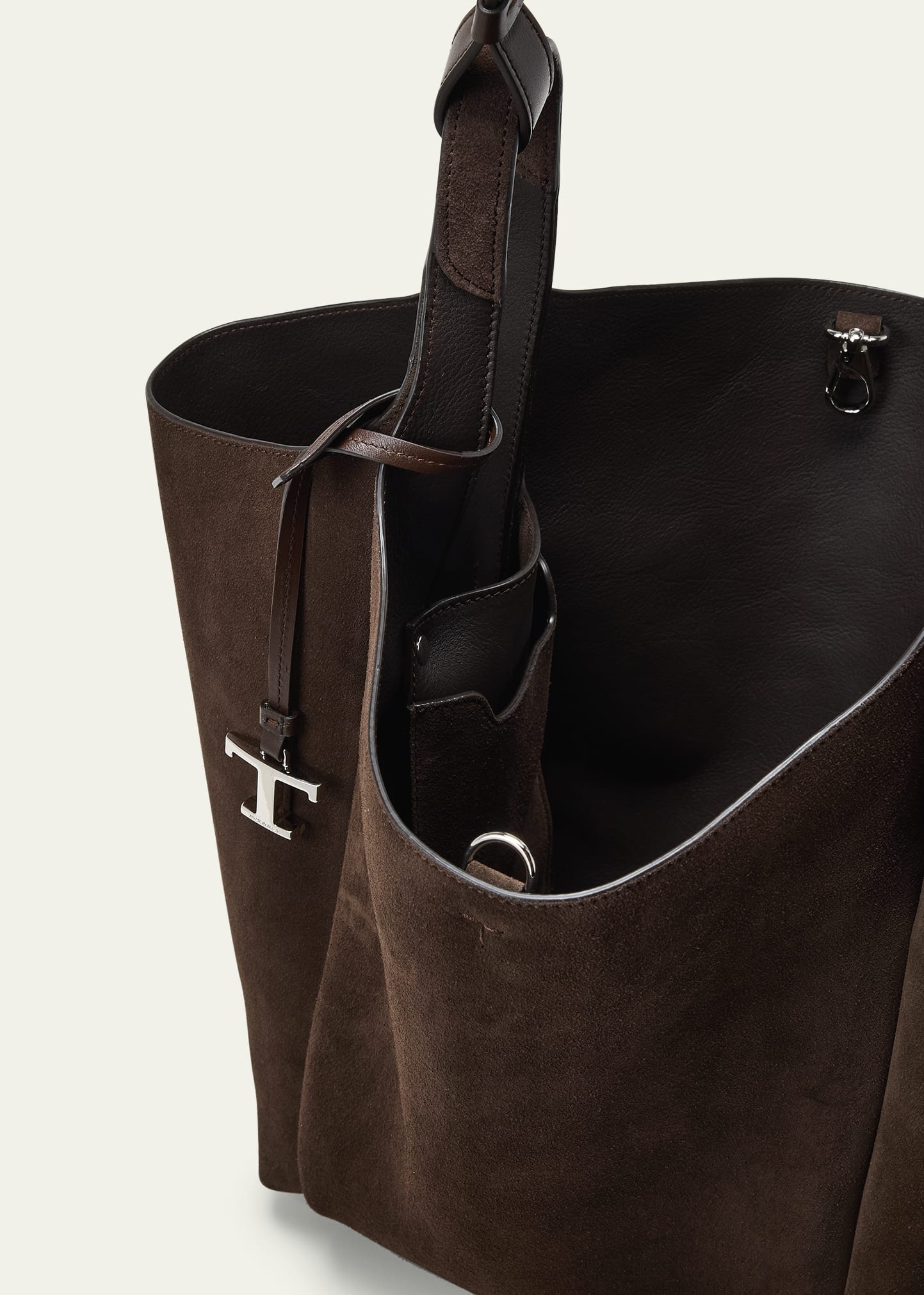 Suede & Leather Shoulder Bag - 4