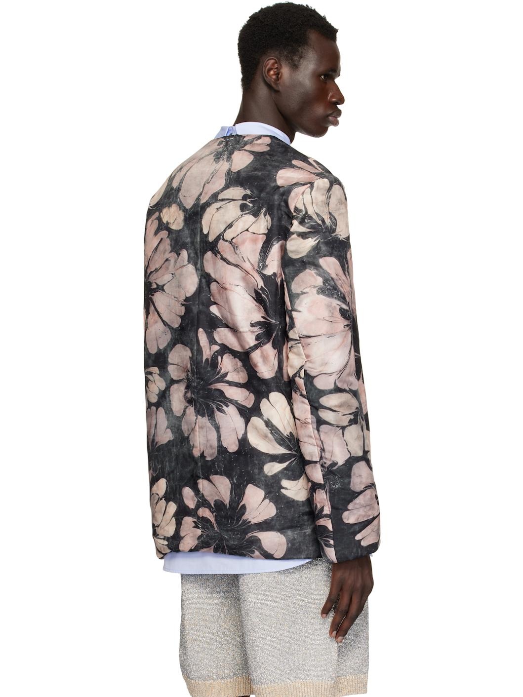 Pink & Navy Silk Long Sleeve Top - 3