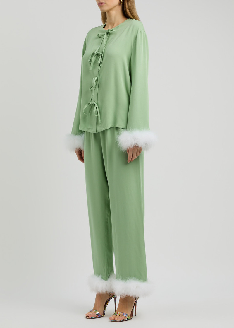 SLEEPER Sleeper Capricorn Feather-trimmed Twill Pyjama set outlook