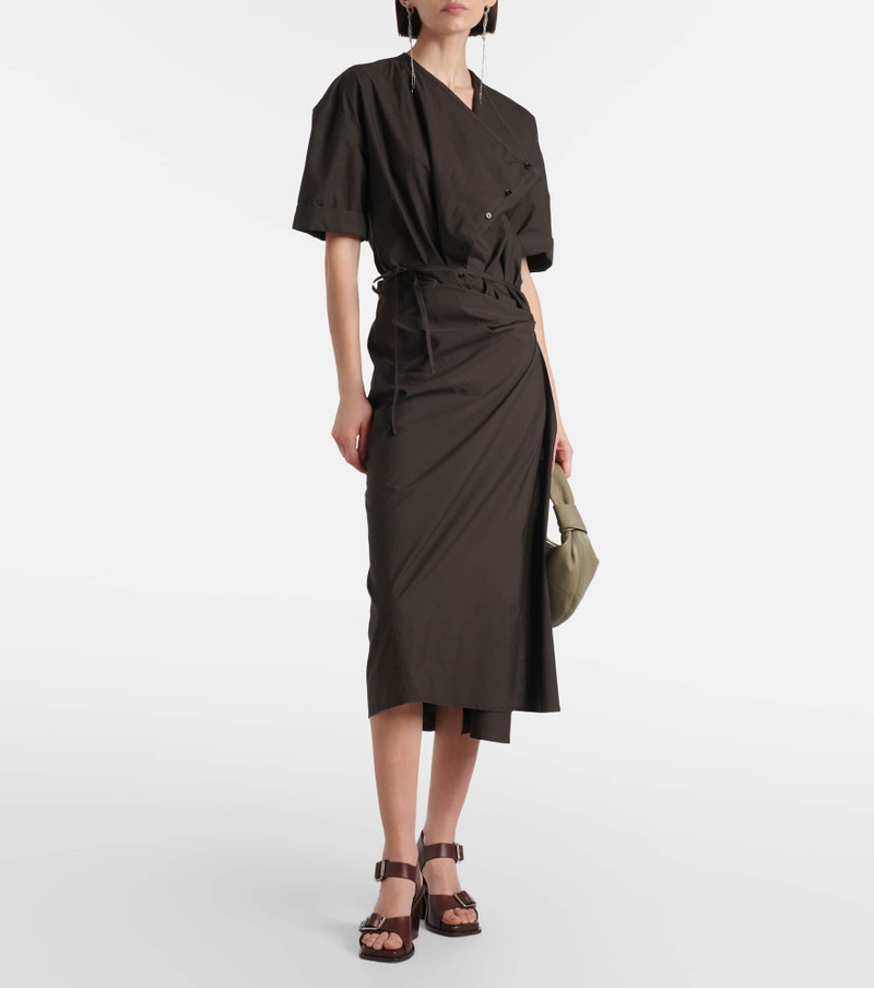 Lemaire Draped cotton and silk shirt dress outlook