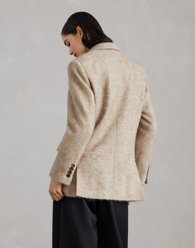 Brunello Cucinelli Mohair, wool and cashmere knit blazer with monili outlook