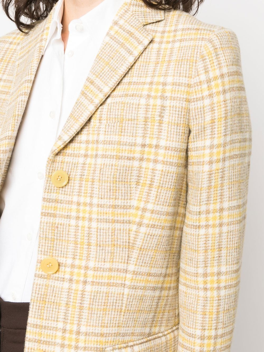 checked single-breasted blazer - 5