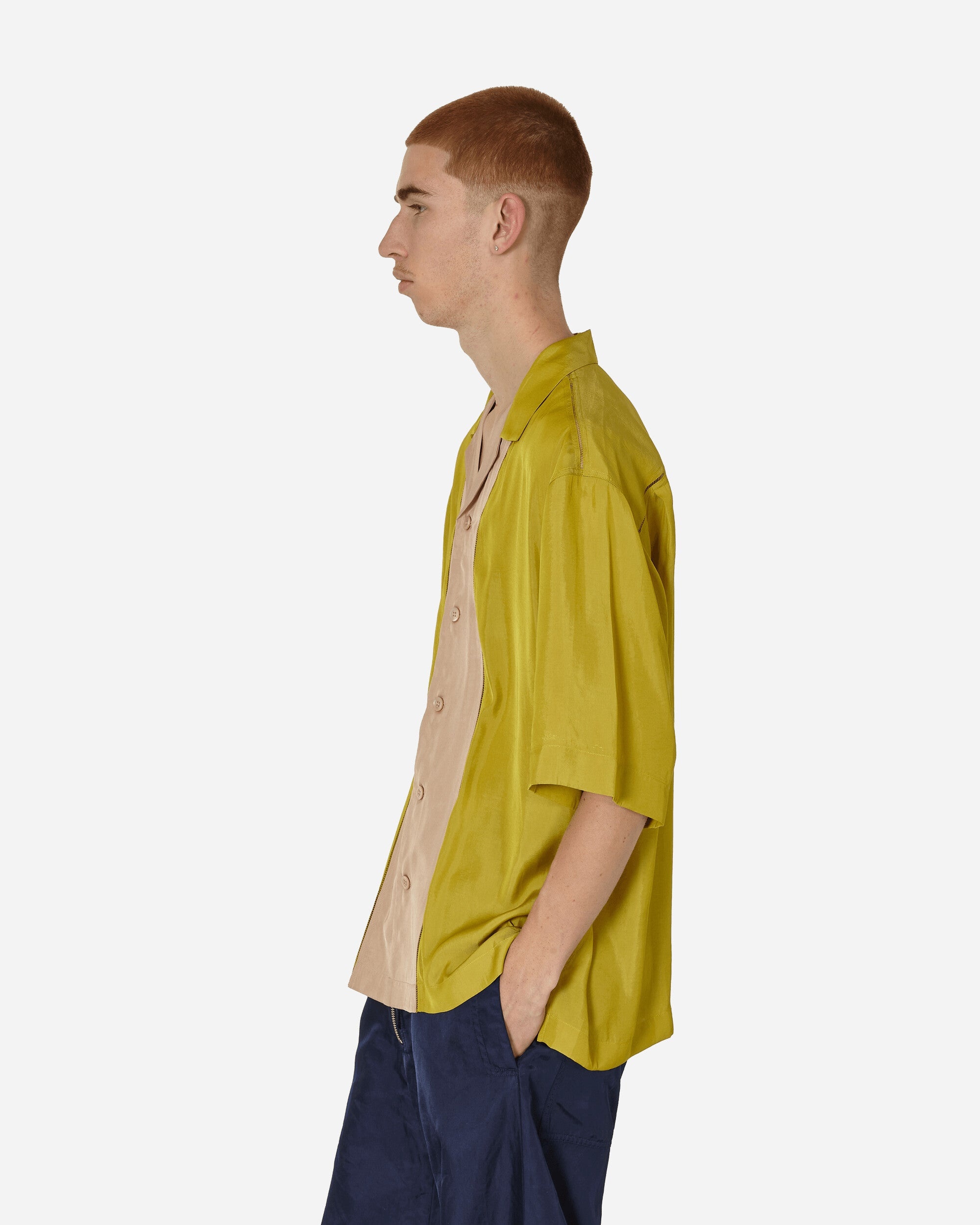Panelled Shortsleeve Shirt Mustard - 2