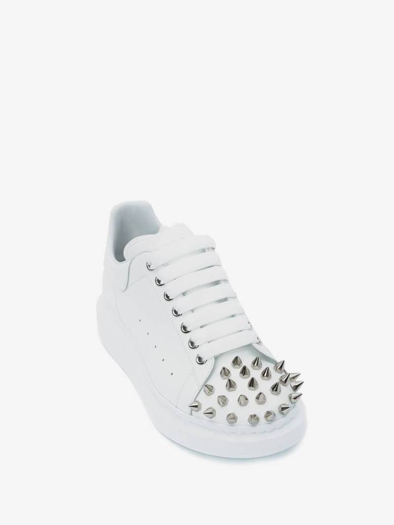 Alexander McQueen Oversized Sneaker in White/silver outlook