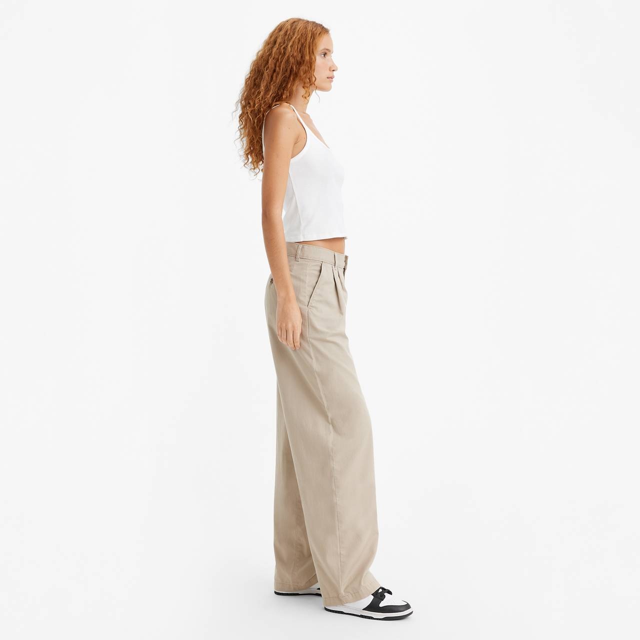 HIGH RISE PLEATED BAGGY TROUSER PANTS - 4