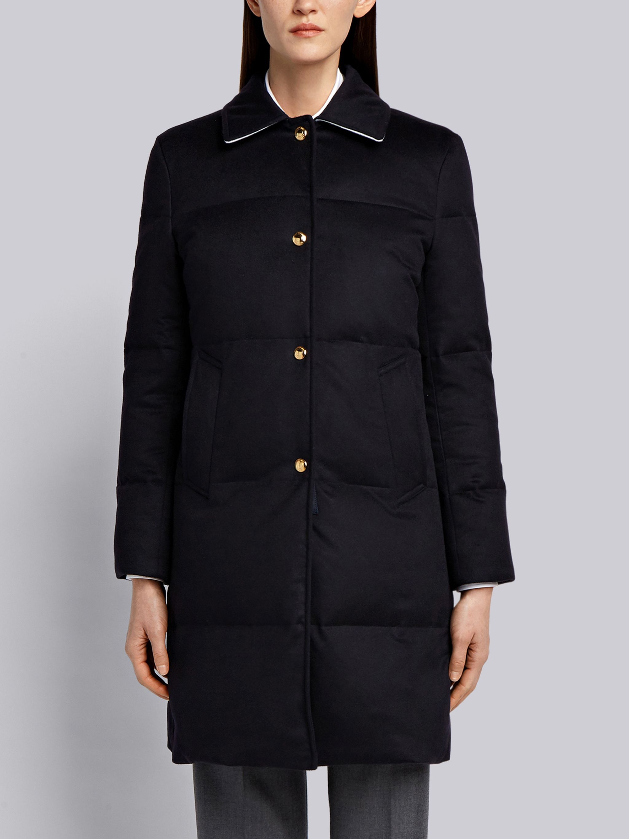 Down-filled Jacket-weight Cashmere Overcoat - 1