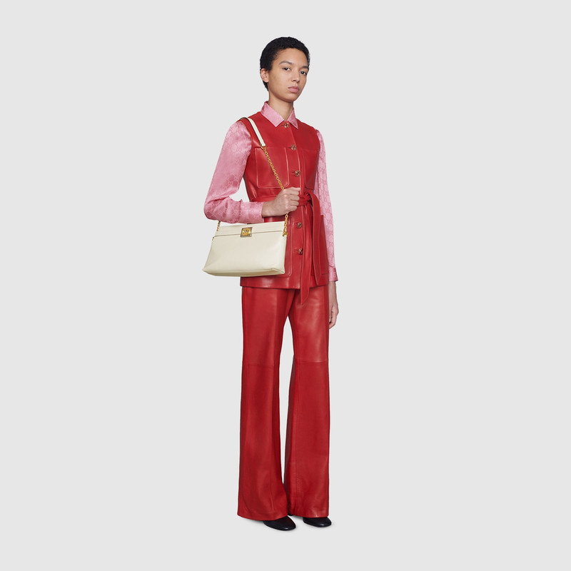 GUCCI Plongé leather long vest outlook