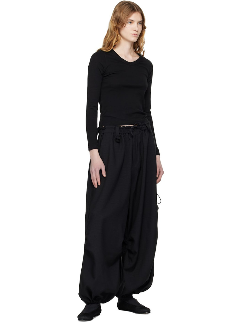Black Sport Uniform Wide Cargo Pants 5