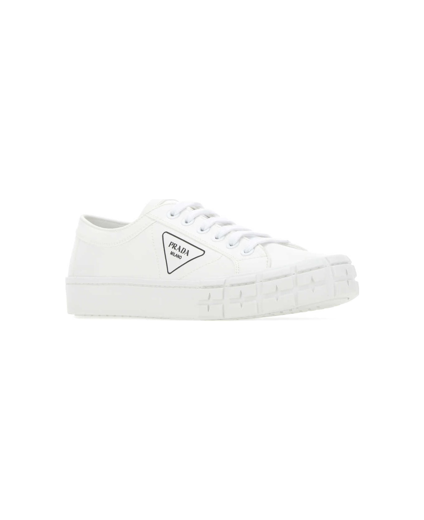 White Gabardine Wheel Sneakers - 2