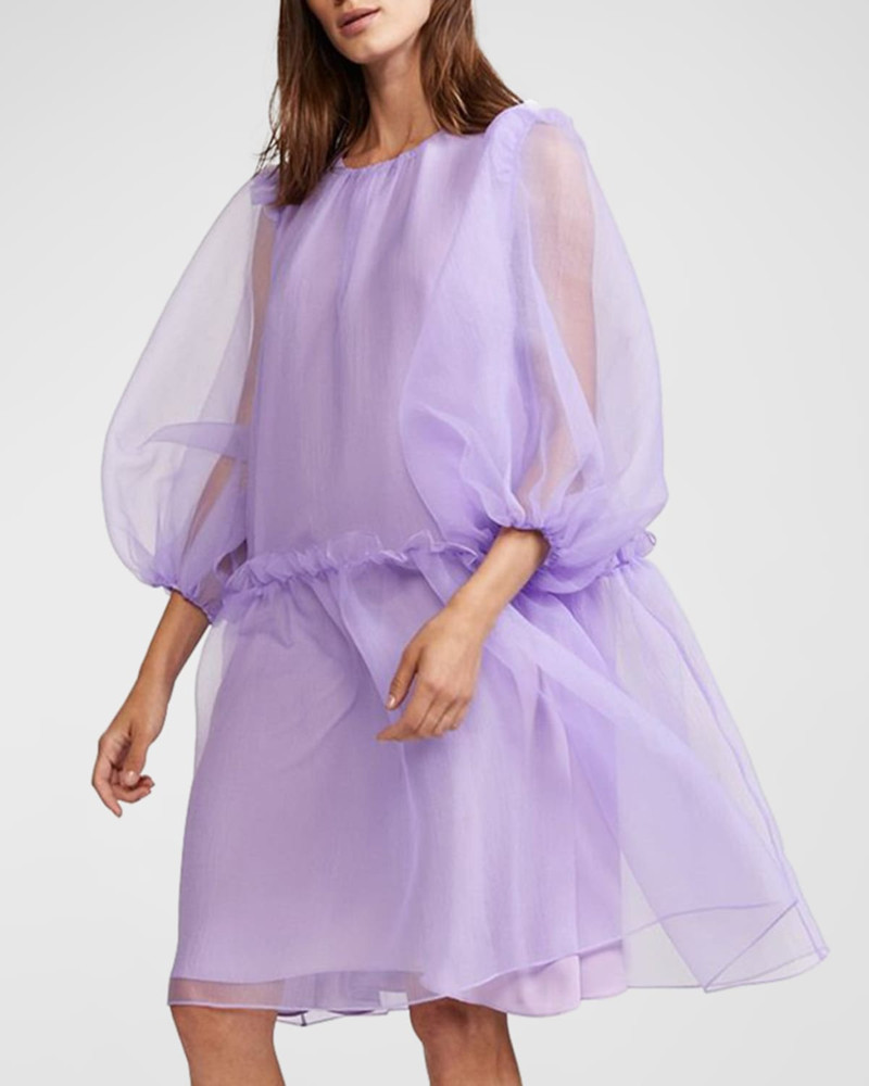 Tallulah Puff-Sleeve Organza Dress 3