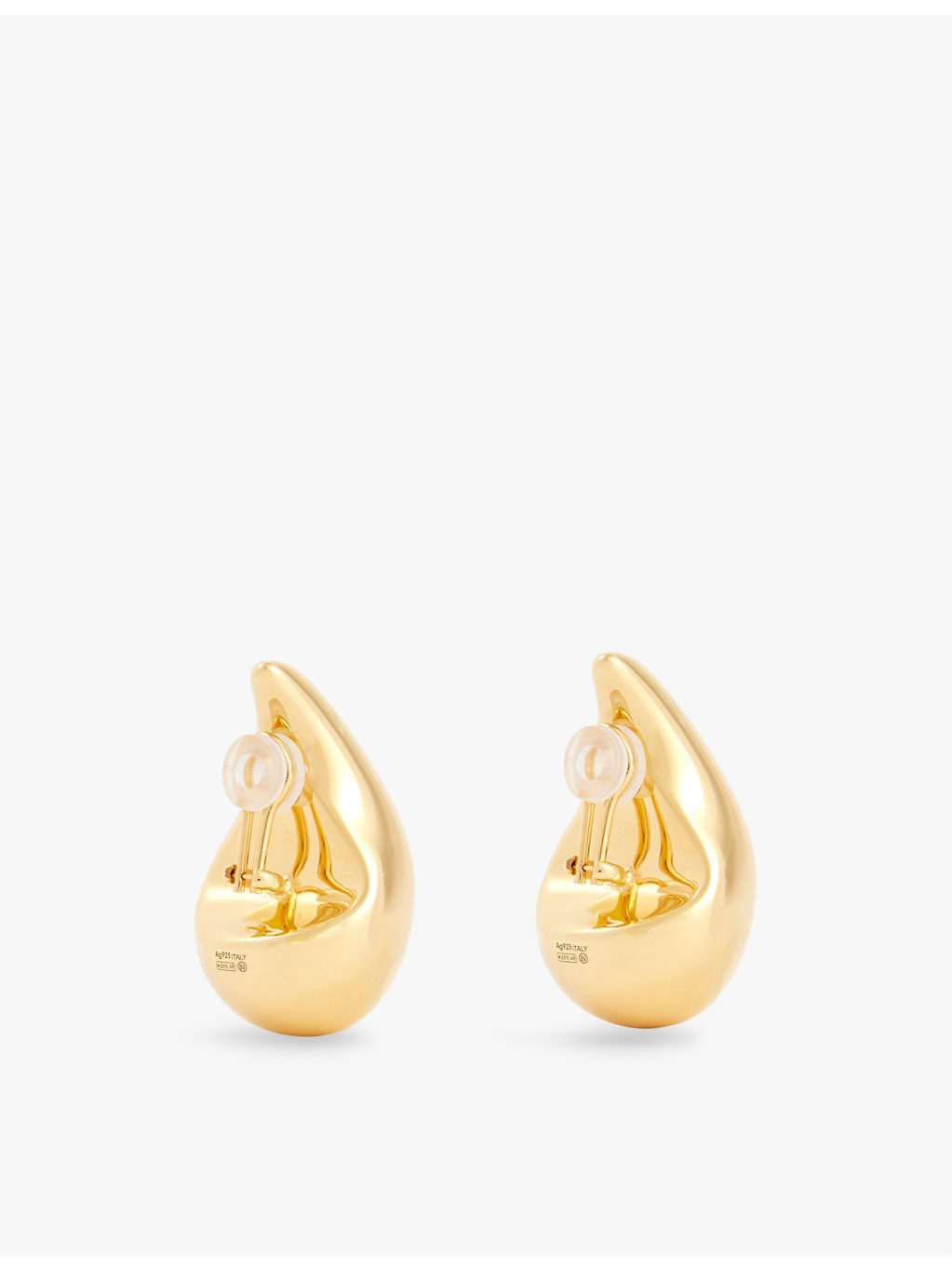 Drop yellow gold-plated 925 sterling silver earrings - 4