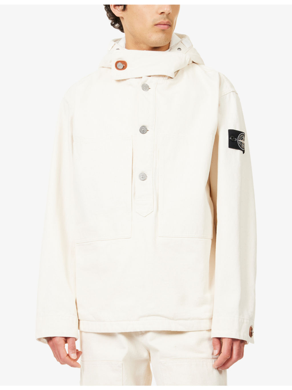Special Projects Raw Beauty Logo-Patch Denim Parker Jacket - 3