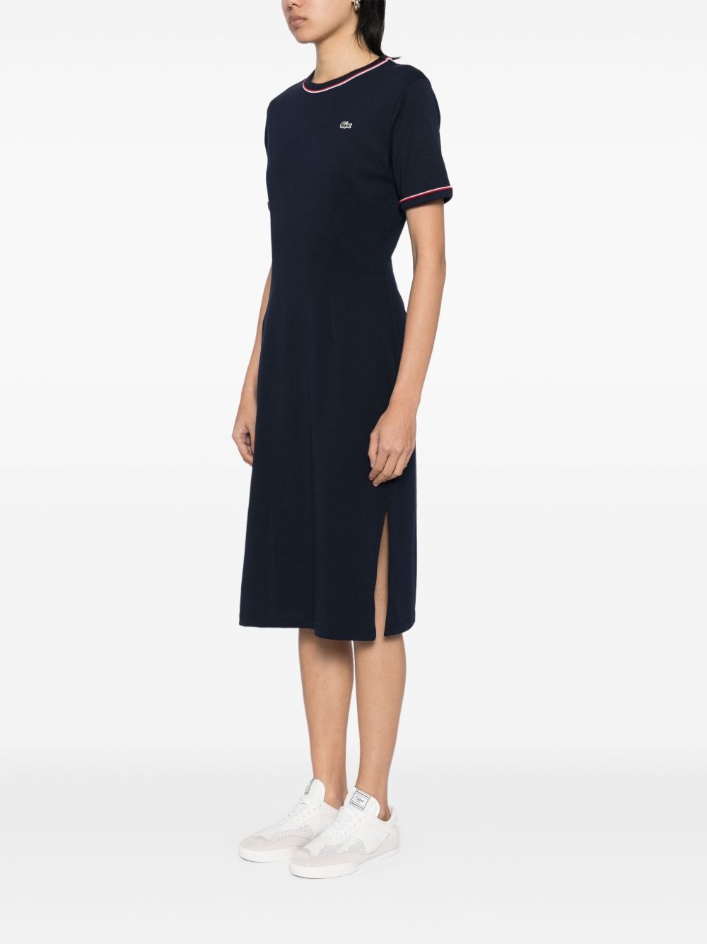 trimmed jersey dress - 3