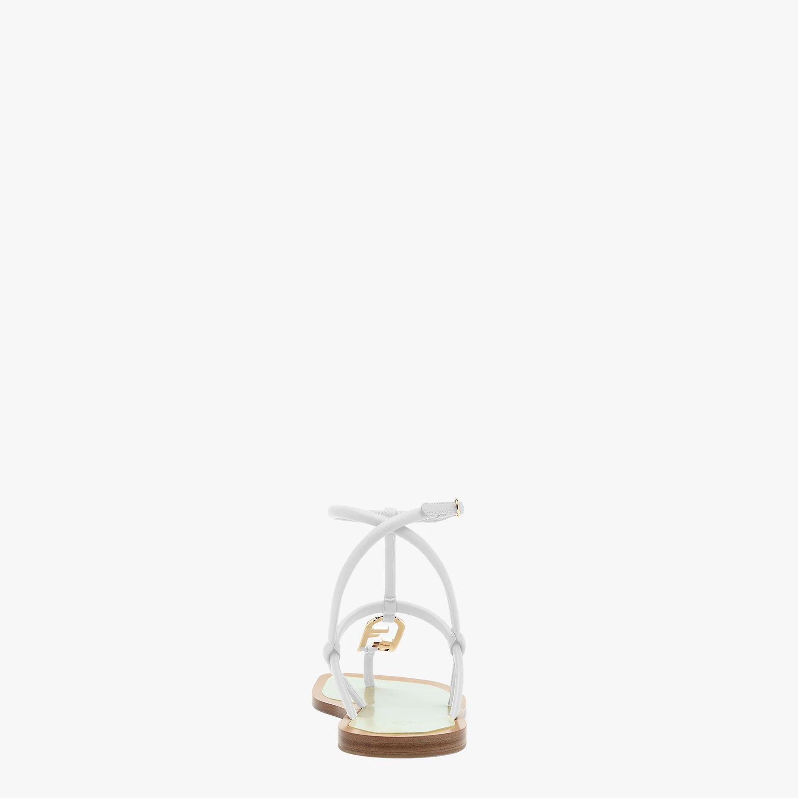 White nappa leather thong sandals - 3