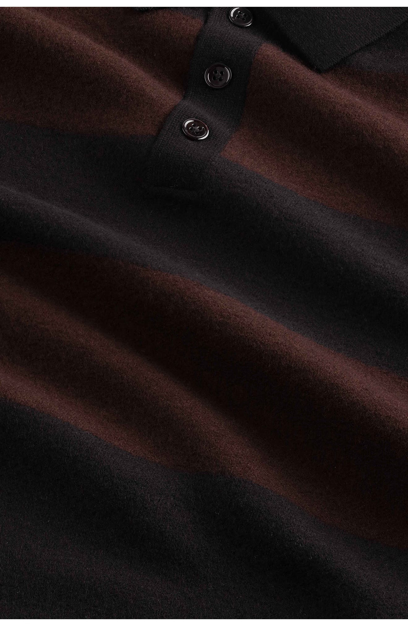 NN07 Long Sleeve Wool Rugby Polo Sweater in Black at Nordstrom - 5