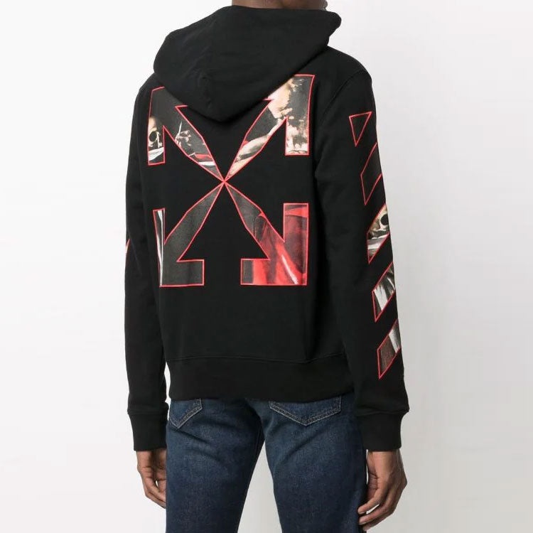 Off-White FW21 Logo Pattern Printing Pullover Ordinary Version Black OMBB037F21FLE0081025 - 3