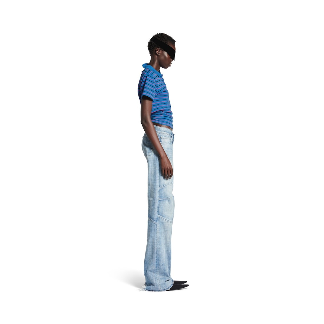 Laurel Classic Fitted Polo in Blue/pink/black - 5