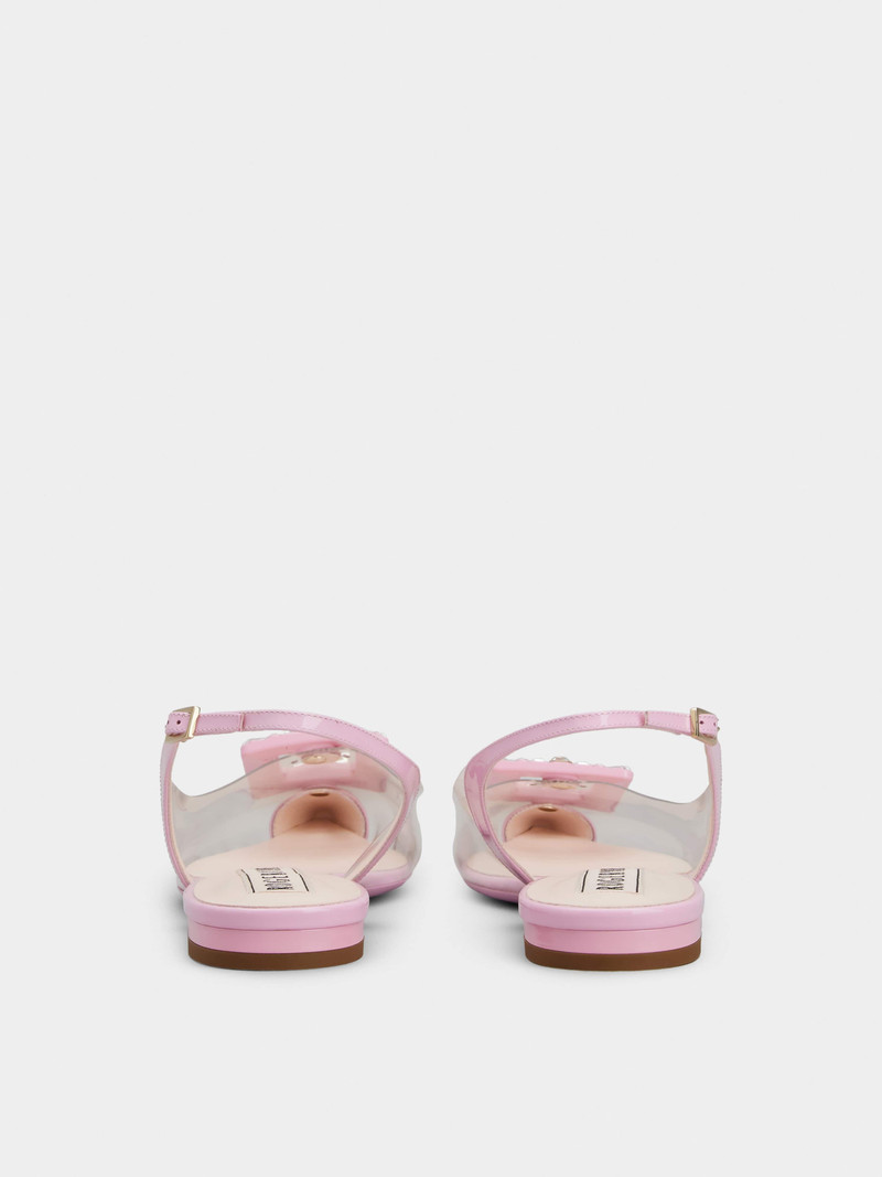 Roger Vivier Gommettine Strass Buckle Slingback Ballerinas in PVC outlook