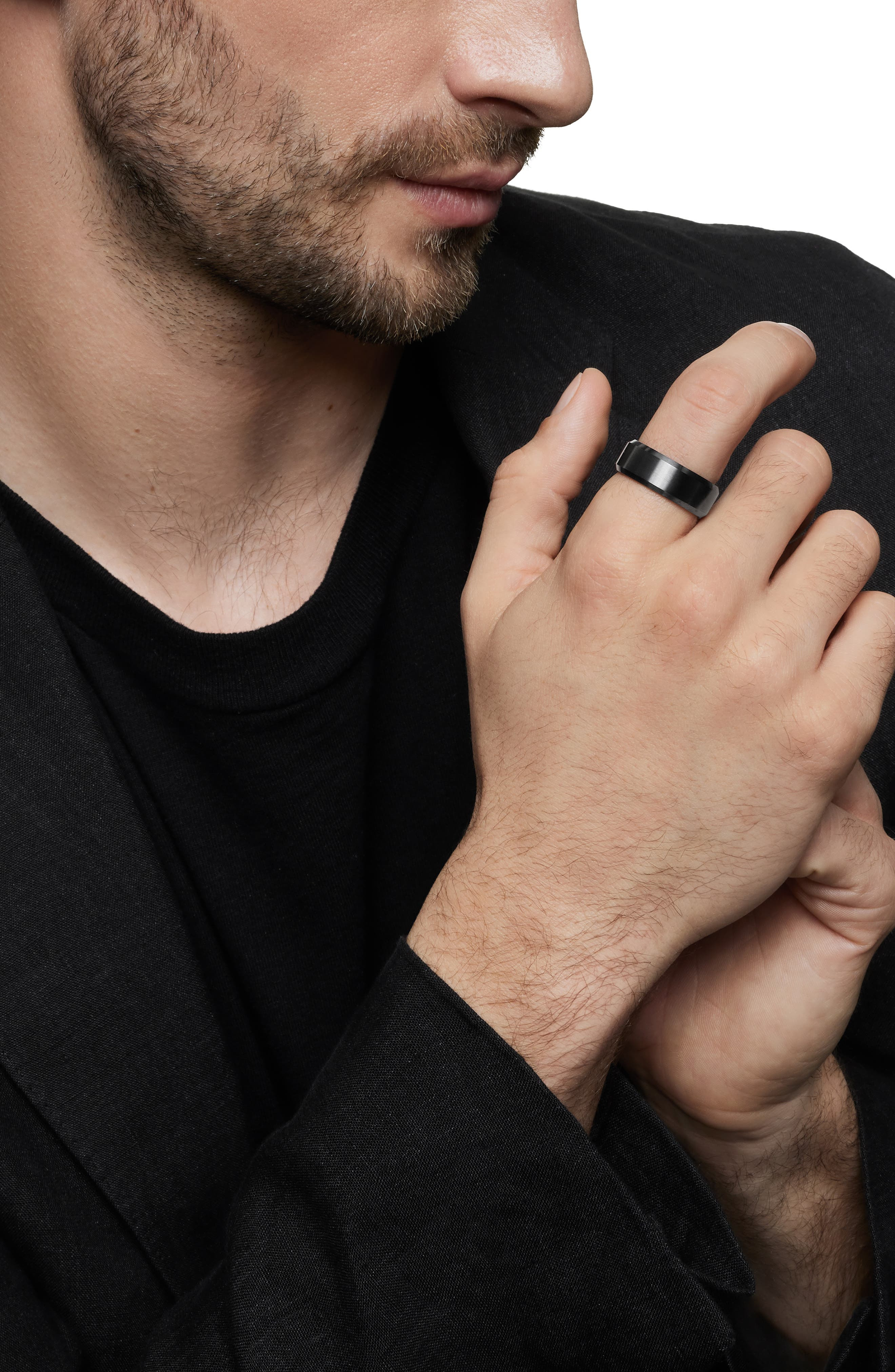 David Yurman Beveled Titanium Band in Black Titanium at Nordstrom - 2