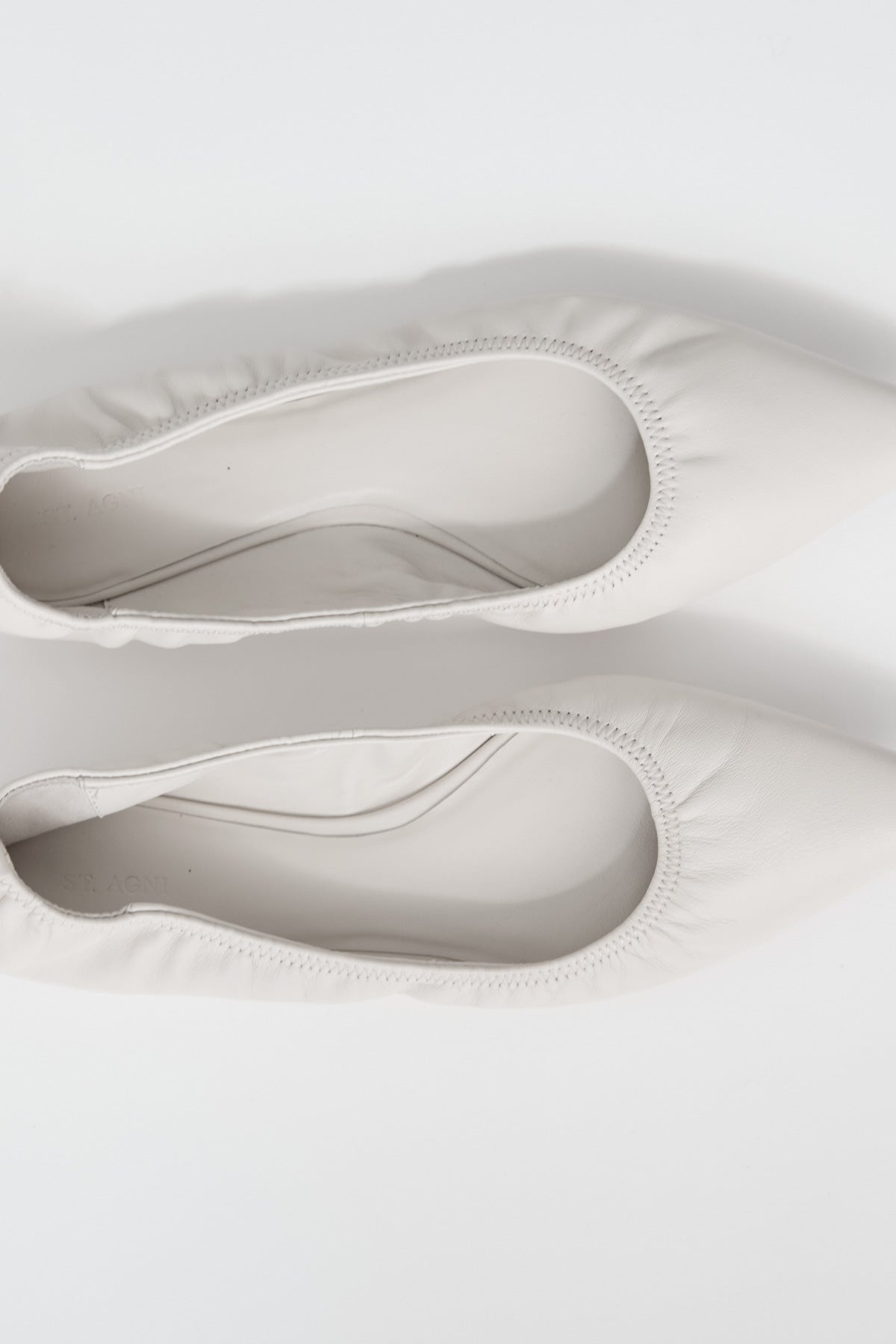 Soft Leather Flat - Cool White - 3
