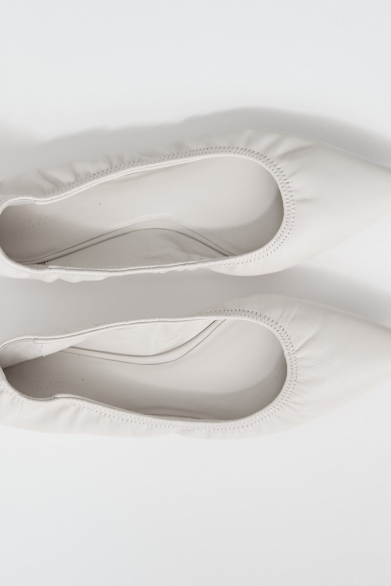 Soft Leather Flat - Cool White 3