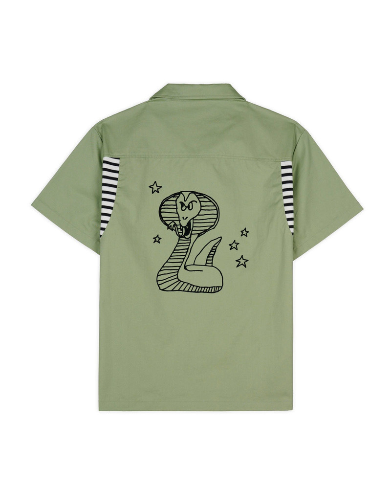 BRAIN DEAD Cobra Flocked Bowling Shirt - Sprout outlook