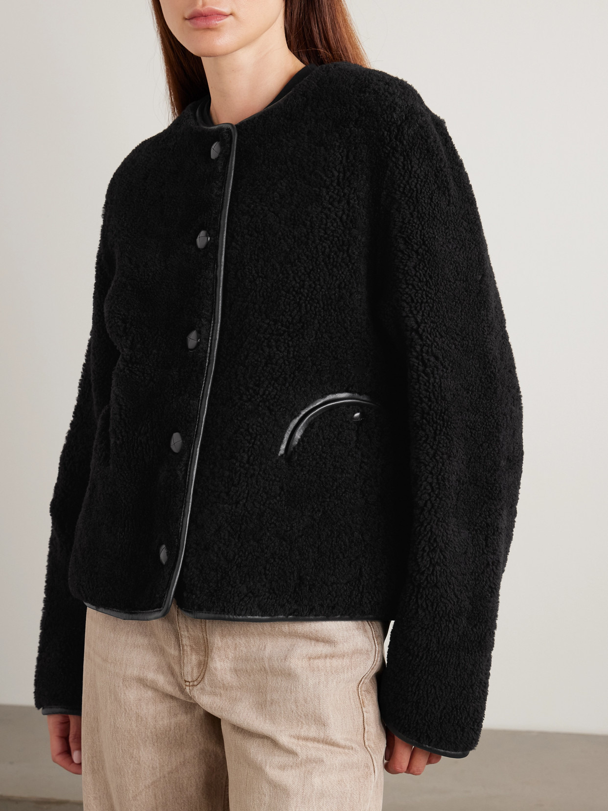 Gliss Reversible Leather-trimmed Shearling Jacket - 4