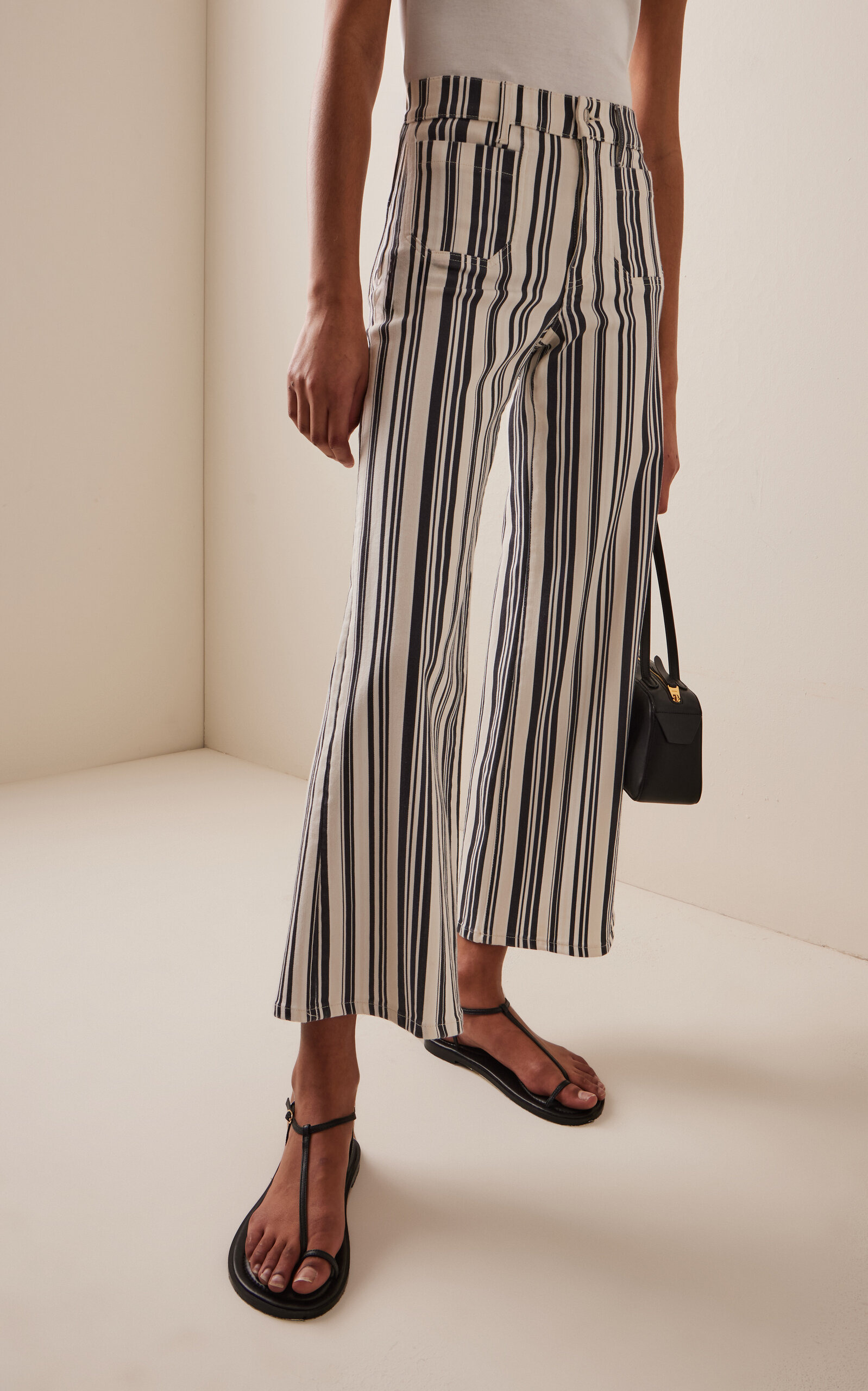 Le Slim Modernist Cotton-Blend Palazzo Pants navy - 3