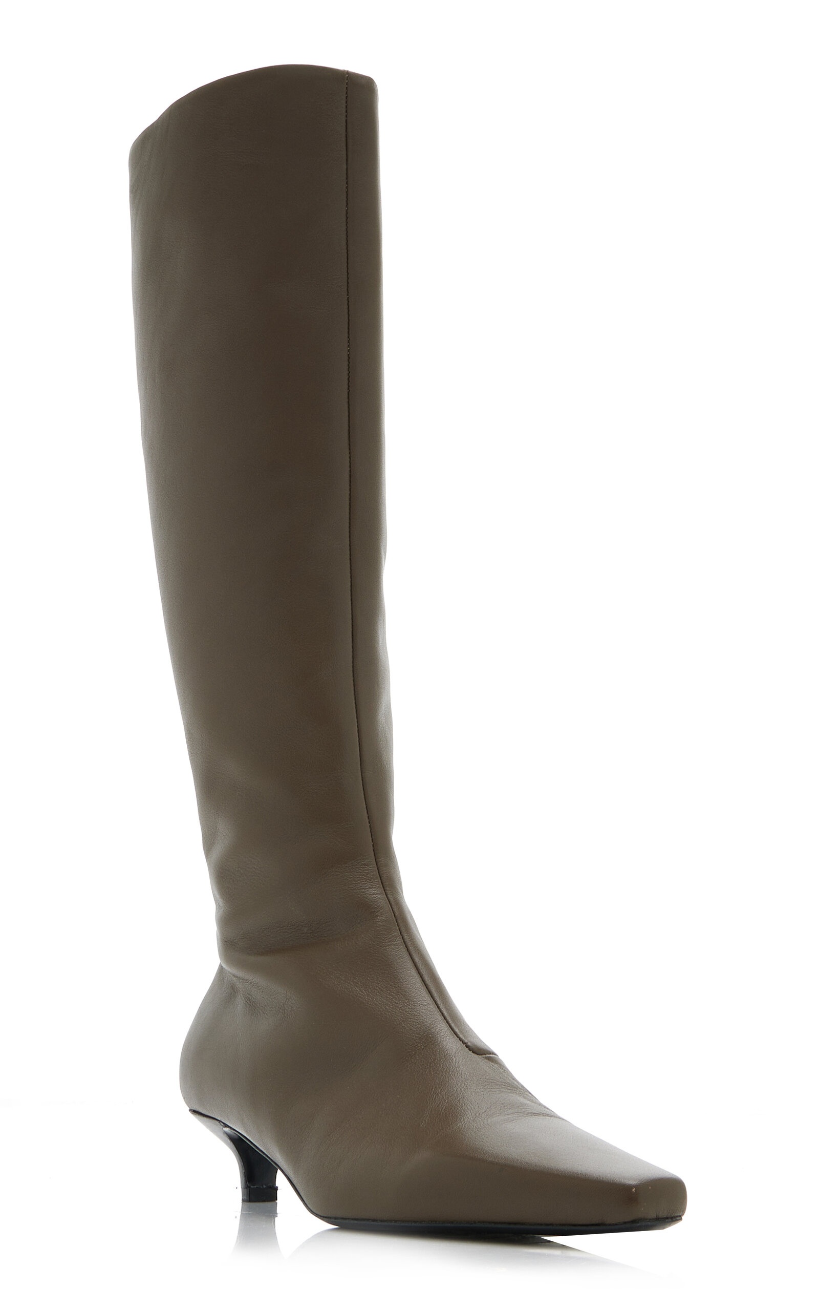 The Slim Leather Knee Boots brown - 4