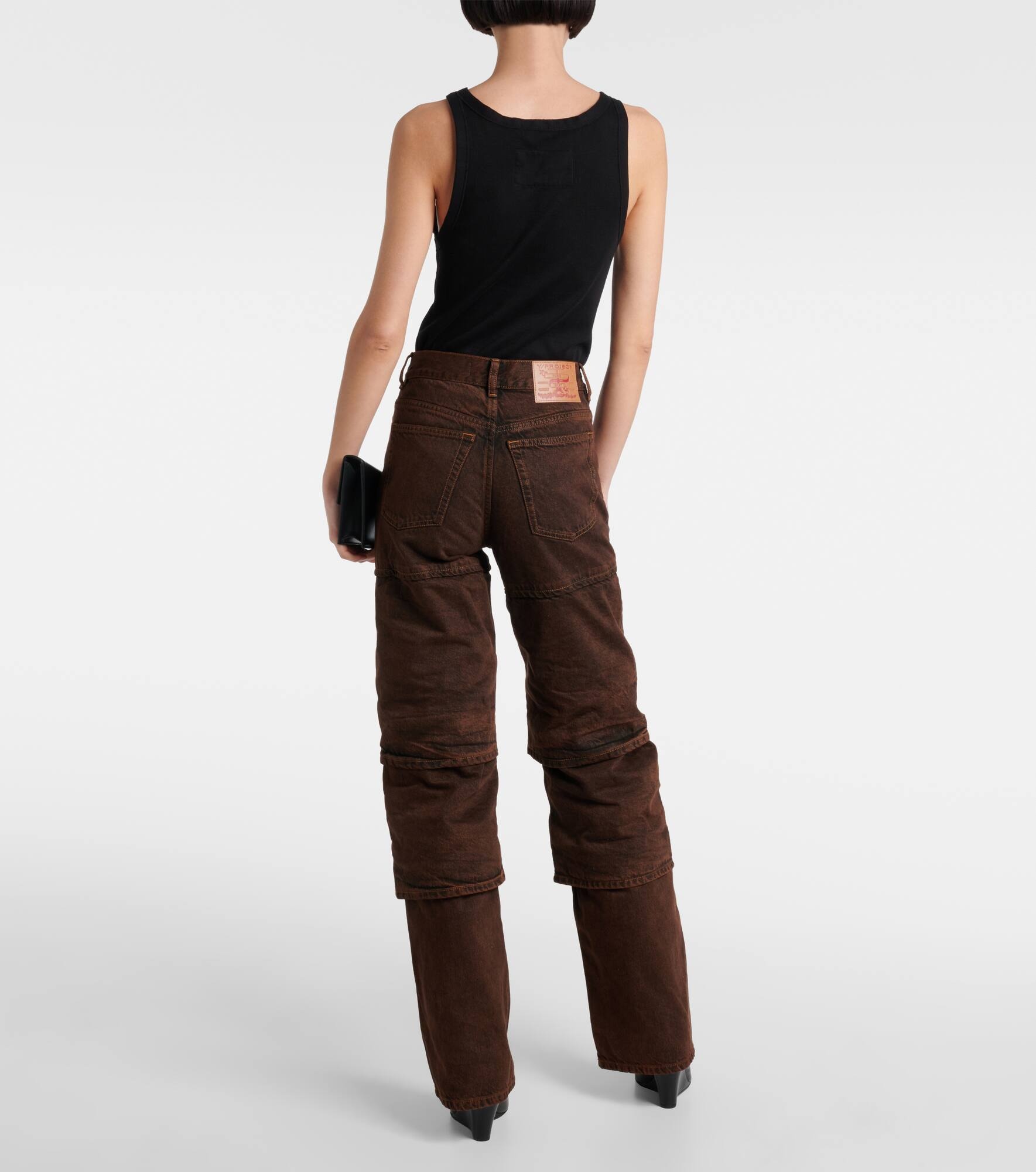 Layered high-rise wide-leg jeans - 3