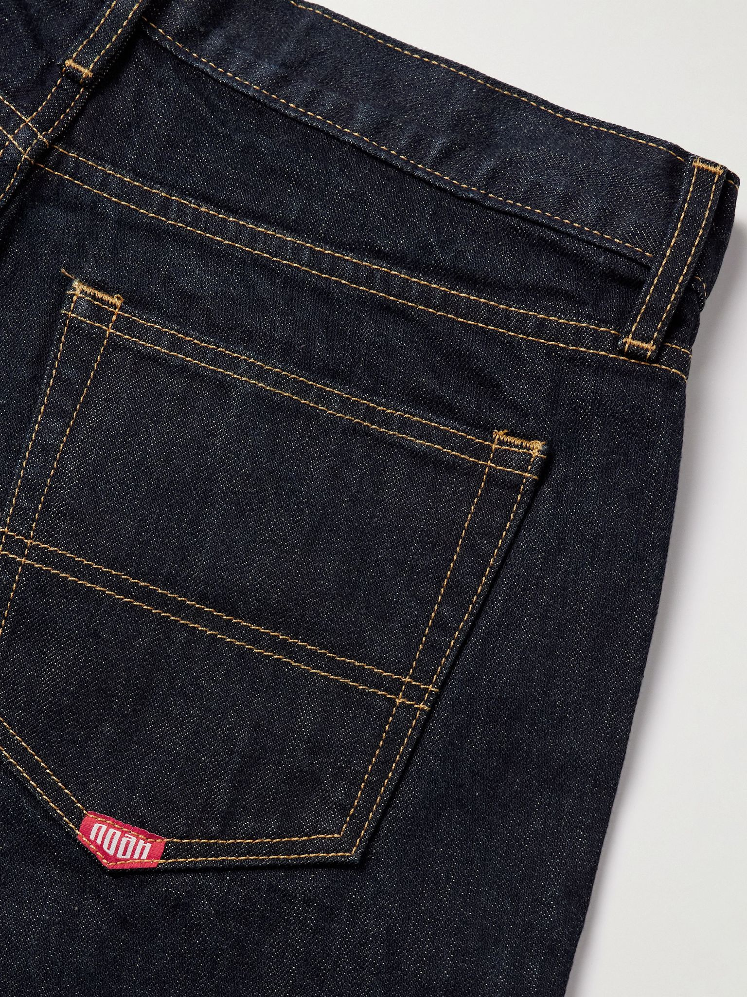 Stovepipe Wide-Leg Selvedge Jeans Blue - 5