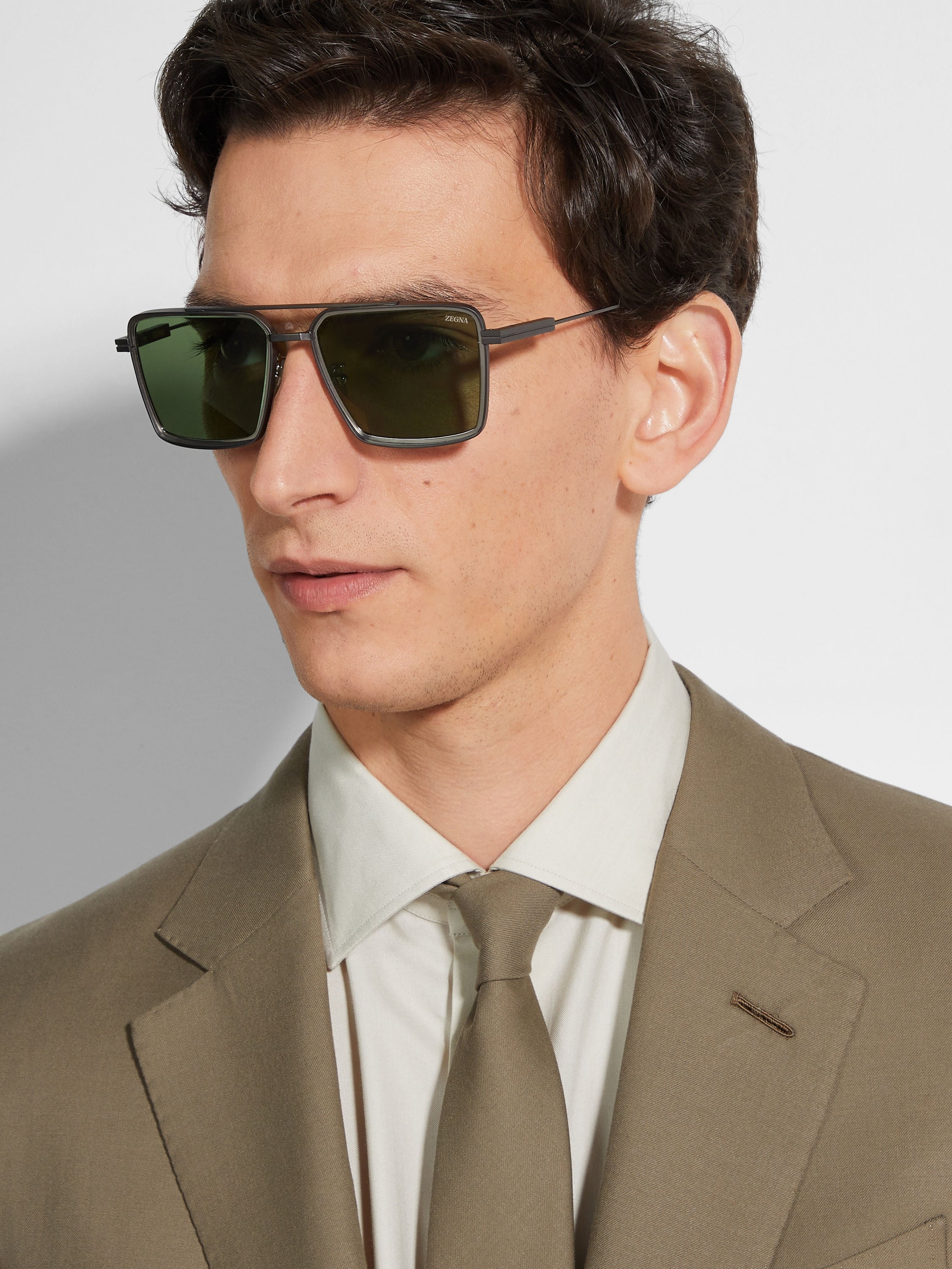 SATIN GUNMETAL METAL SUNGLASSES - 4